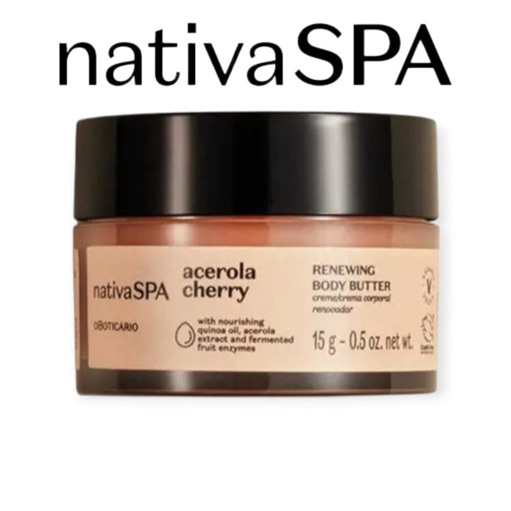 Nativa Spa Acerola Cherry Brazilian Body Butter Mini 15g Vitamin C Hydrating
